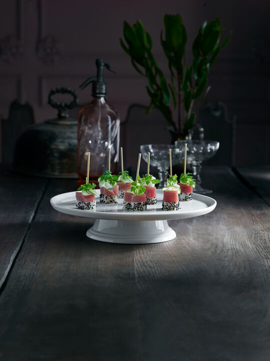 "Kakefat på fot 30 cm Serie Originale Hvit"