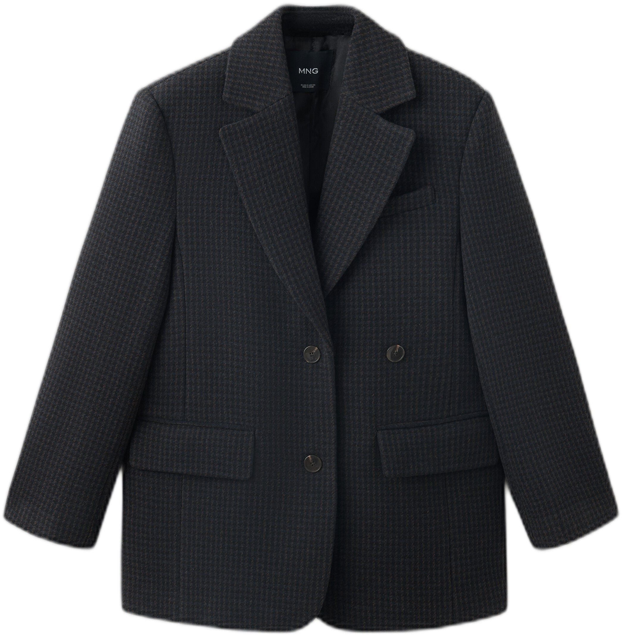 Straight houndstooth blazer