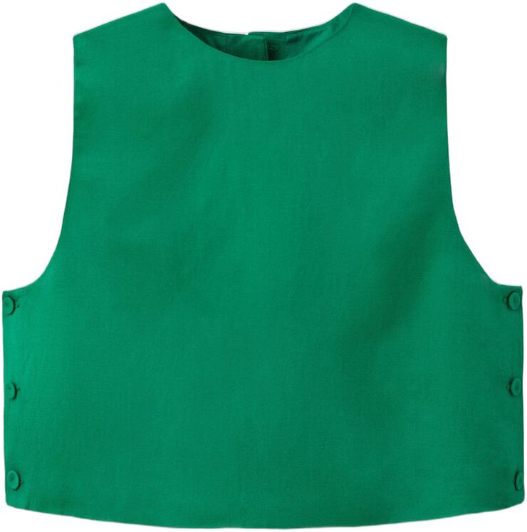 Linen blend top with buttons