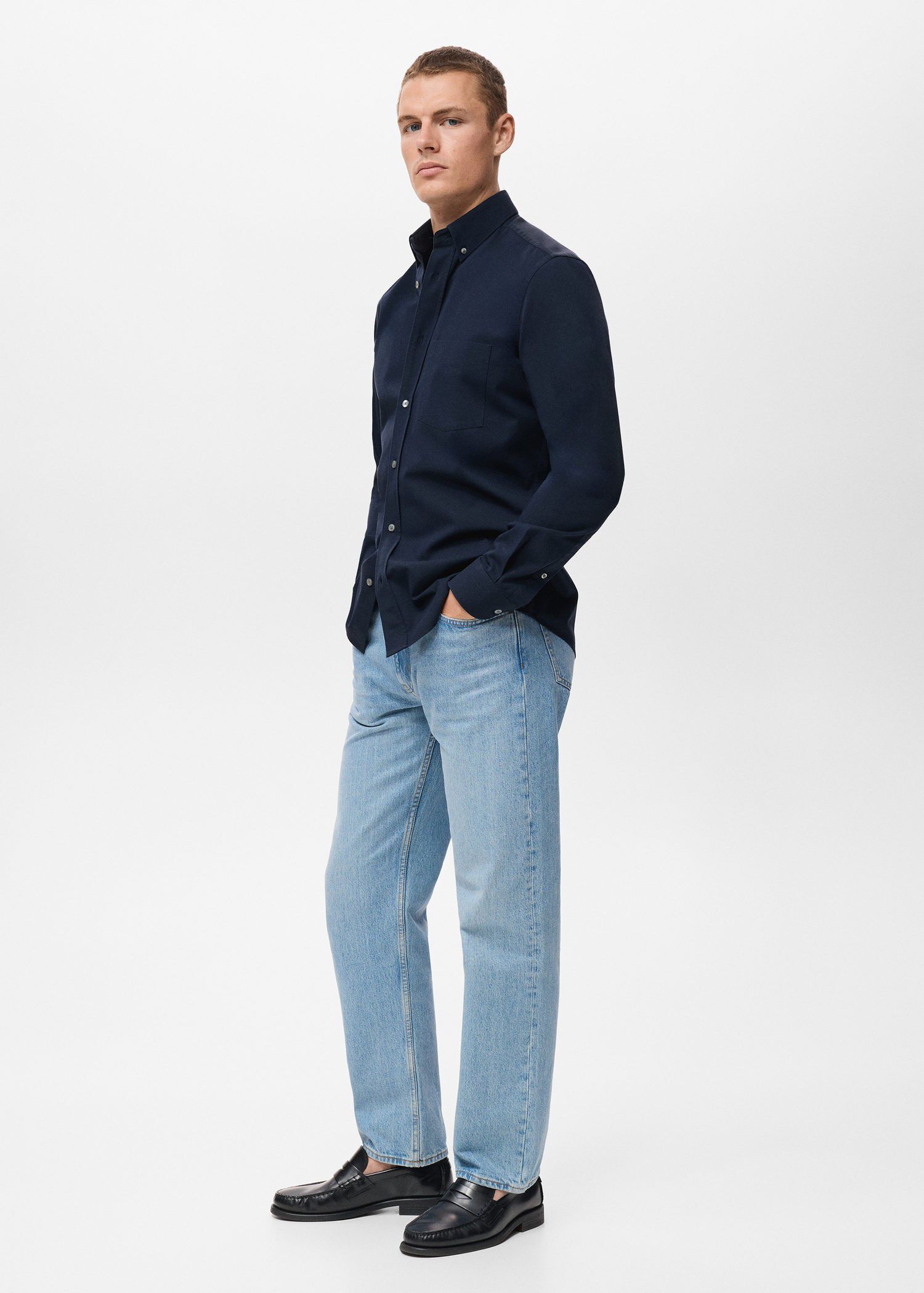 100% cotton regular fit pocket shir