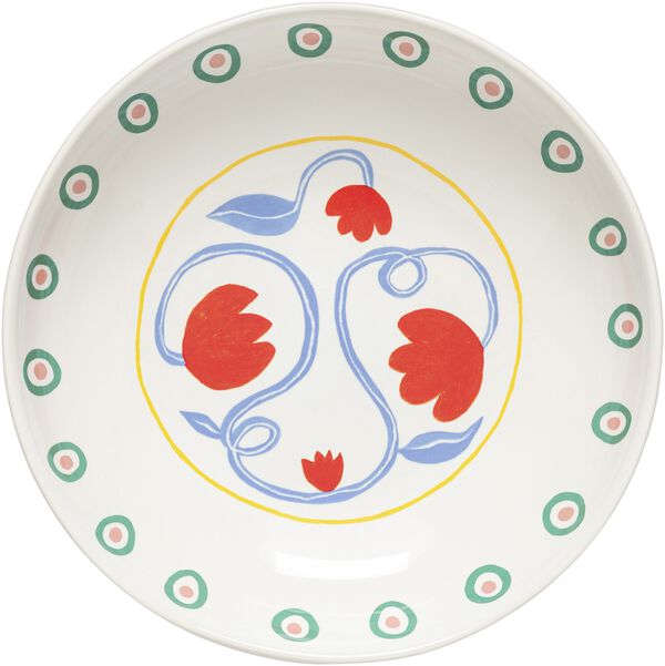 Sallads-/pastatallrik djup Bliss 25 cm Röd/Vit/Blå Keramik