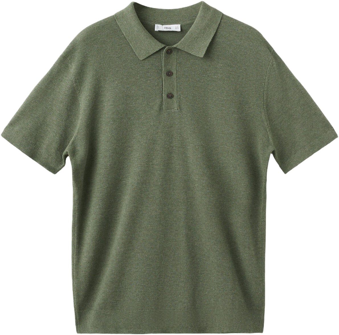 Fine knit polo shirt with microstru