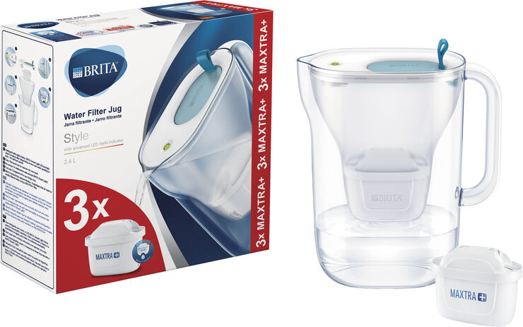 BRITA STYLE LED4W INCL 3 MXPRO JUG BLUE