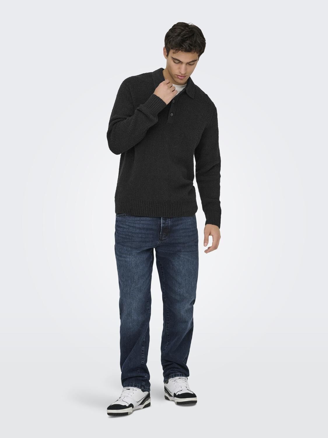 ONSDALE RLX LS POLO KNIT NOOS