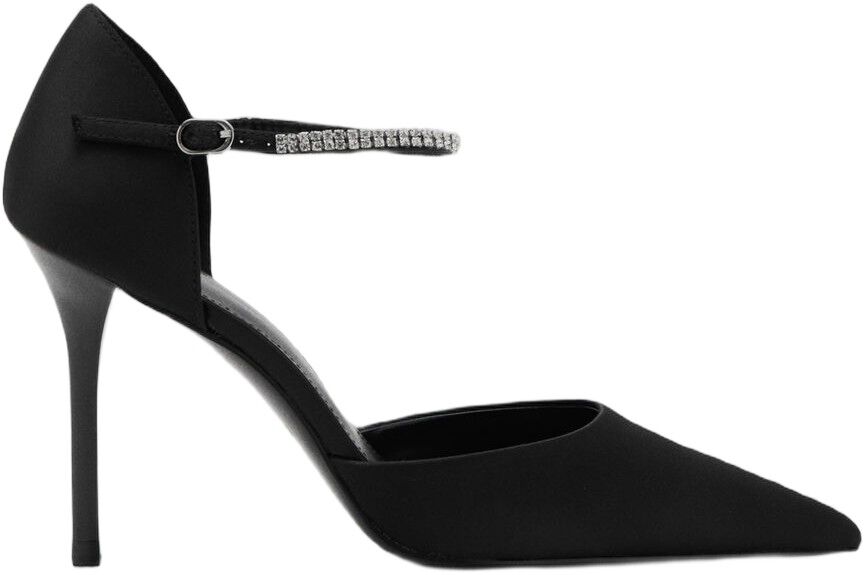 High heel shoe with rhinestone stra