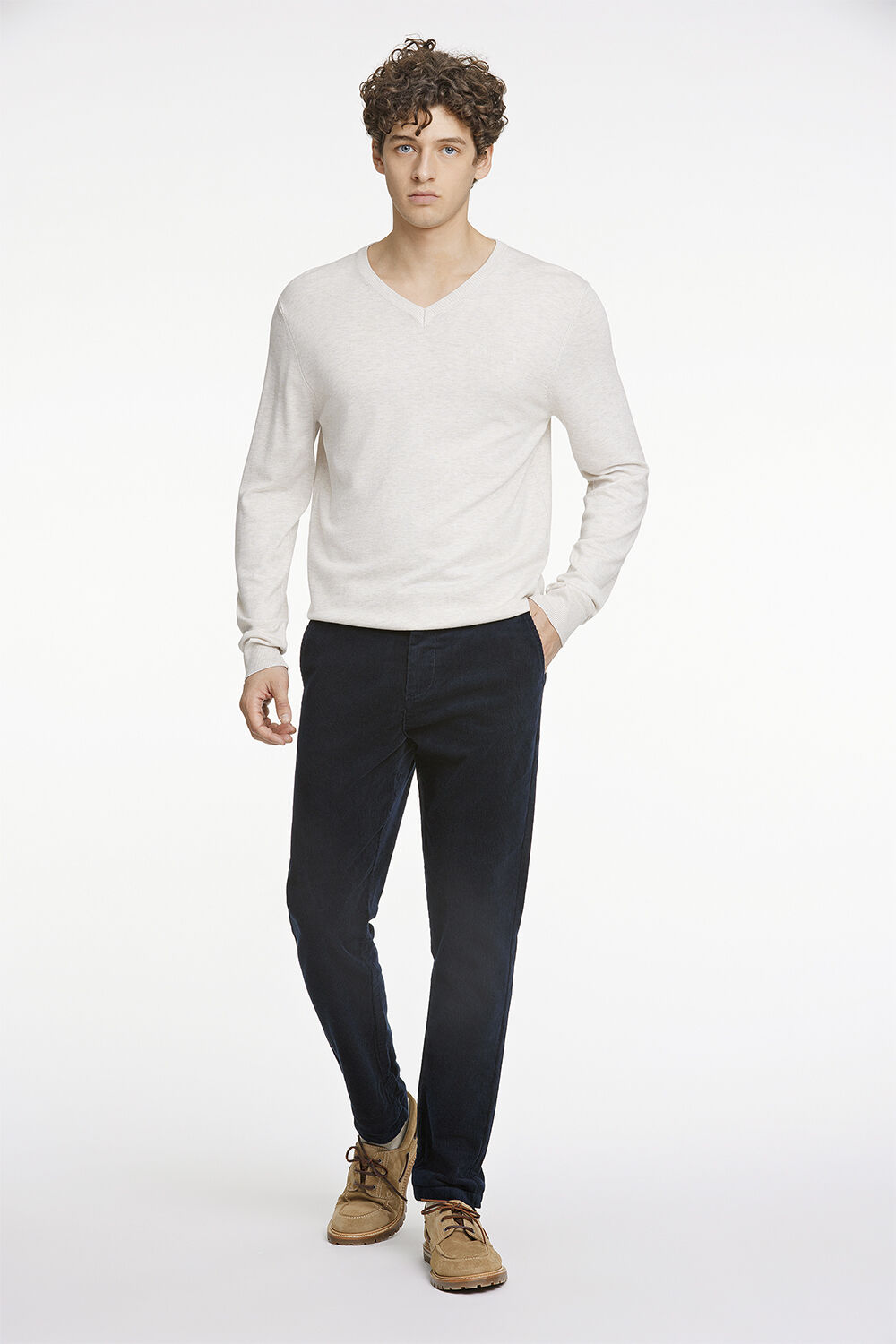 Cropped corduroy pants