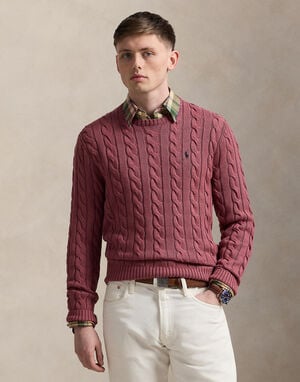 Cable-Knit Cotton Sweater