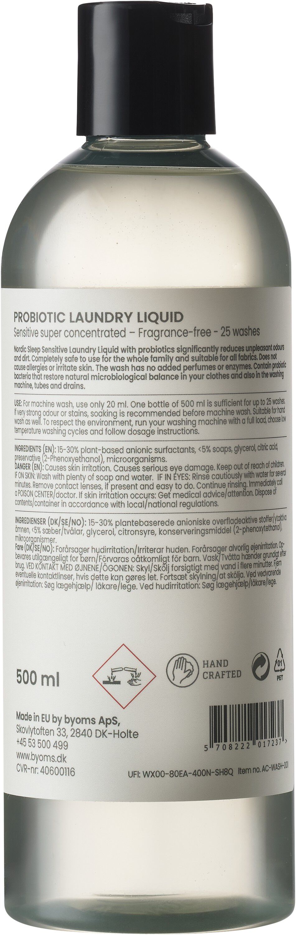 Nordic Sleep Probiotic Sensitive Laundry Liquid - 500 ml.