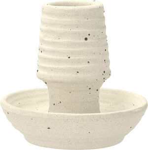 Ljusstake Elv 8,5 x 8 cm Offwhite Stengods