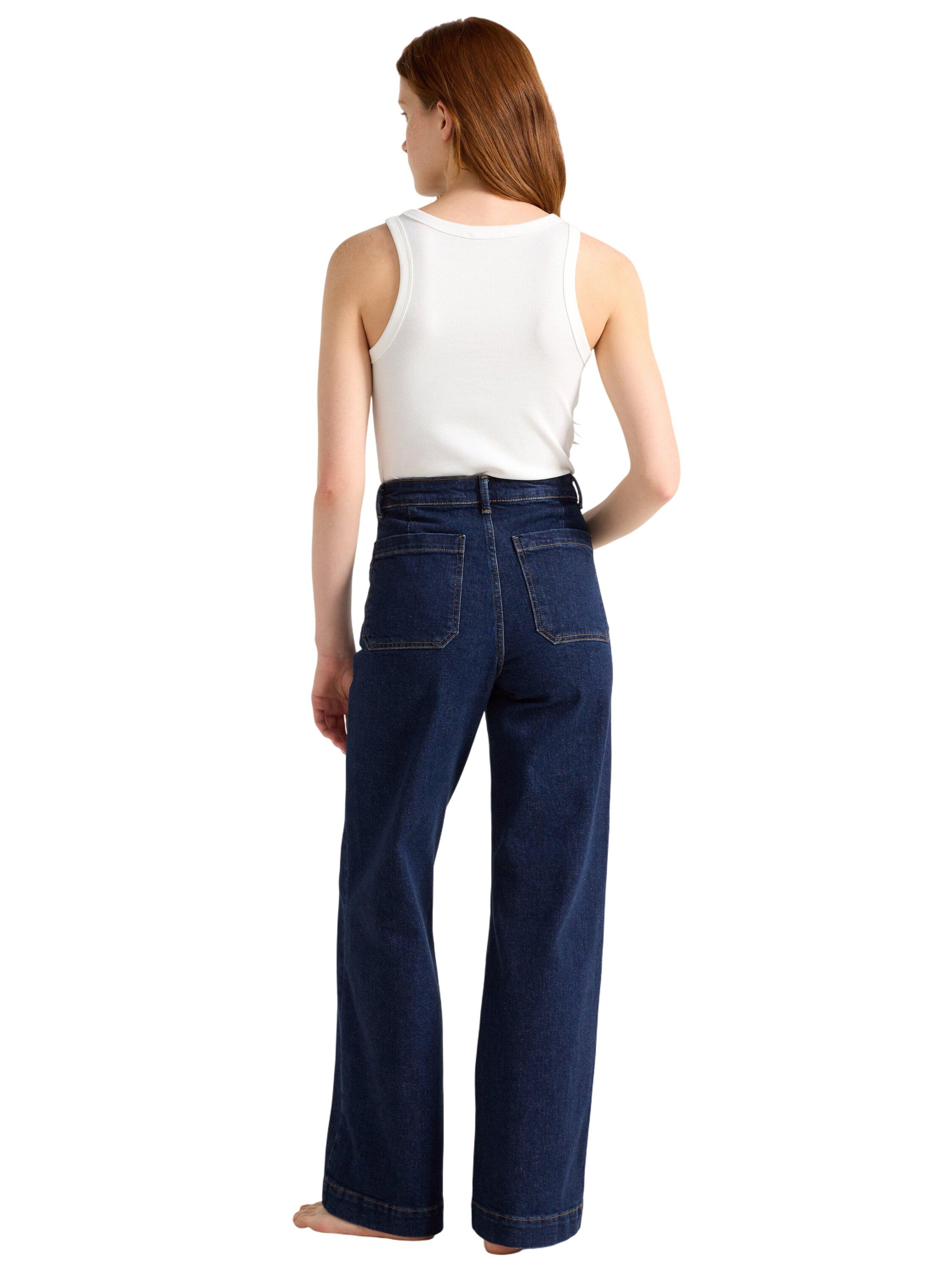 Jeans med h&ouml;g midja i bomullsdenim