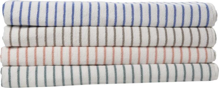 Beach towel 100x180cm smal strib lyseblå GOTS