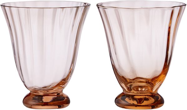 Water Glass Trellis Peach S/2pcs