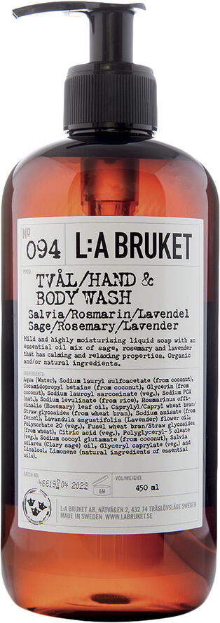 Hand & Body Wash Sage/Rosemary/Lavender 450 ml.