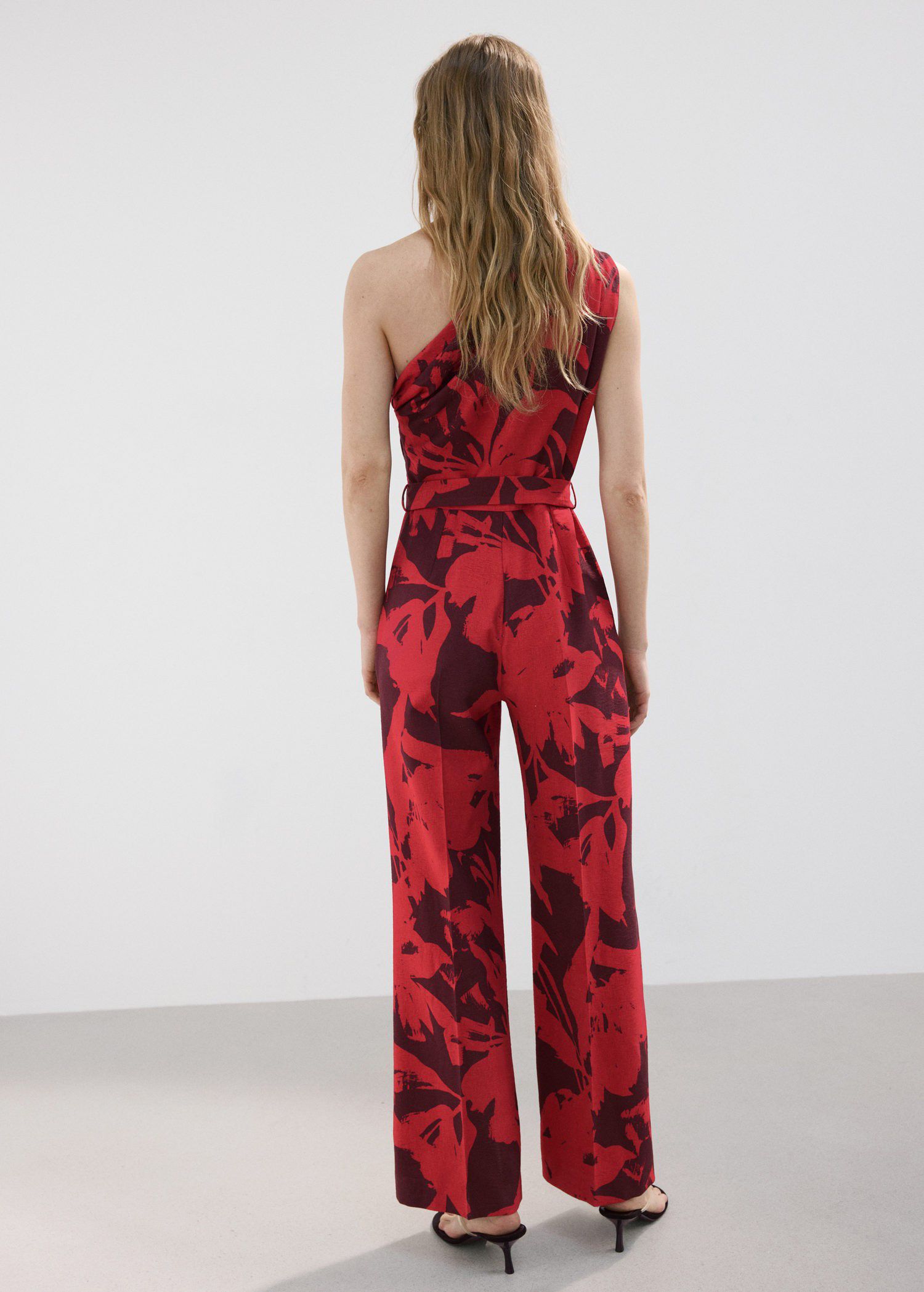 Printed asymmetrical jumpsuit