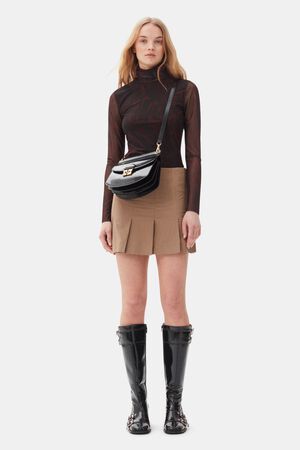 Drapey Melange Mini Skirt