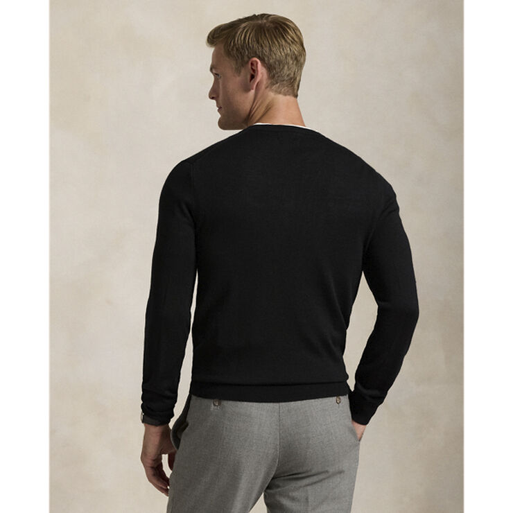 Slim Fit Washable Wool Crewneck Sweater