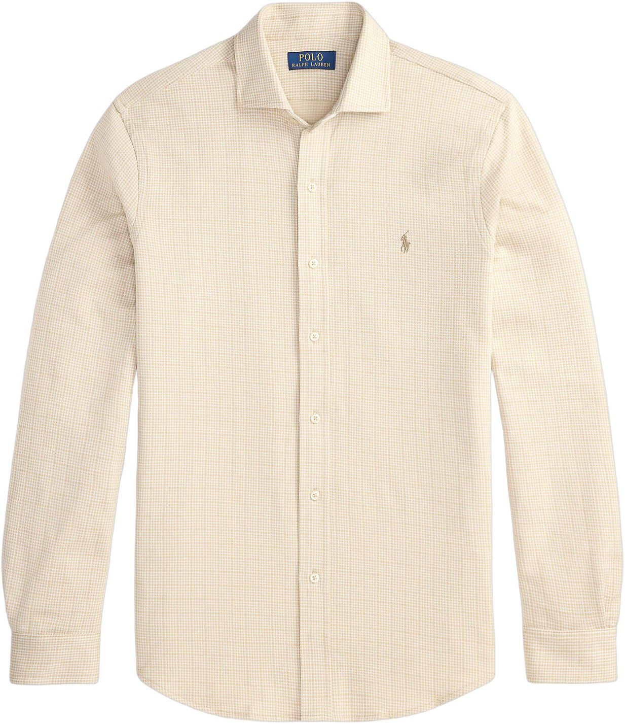 Plaid Jersey Spread-Collar Shirt