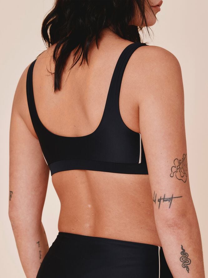 Agung Colorblock sporty bikini top - Nero