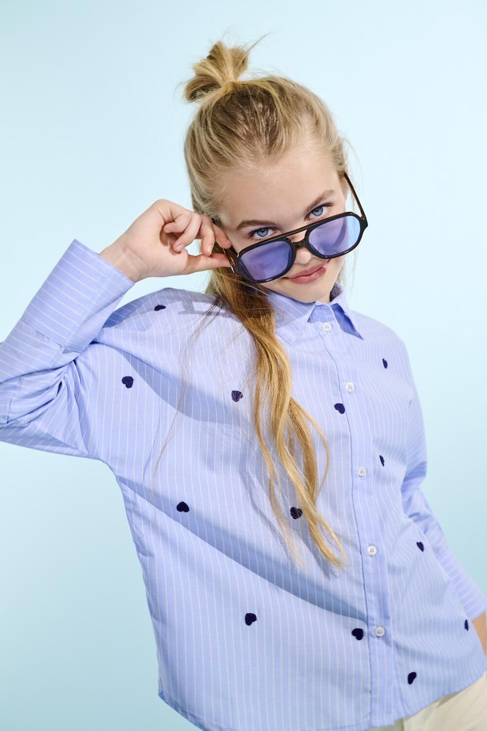 KOGNEW LINAGRACE LS ST. EMB SHRT WVN