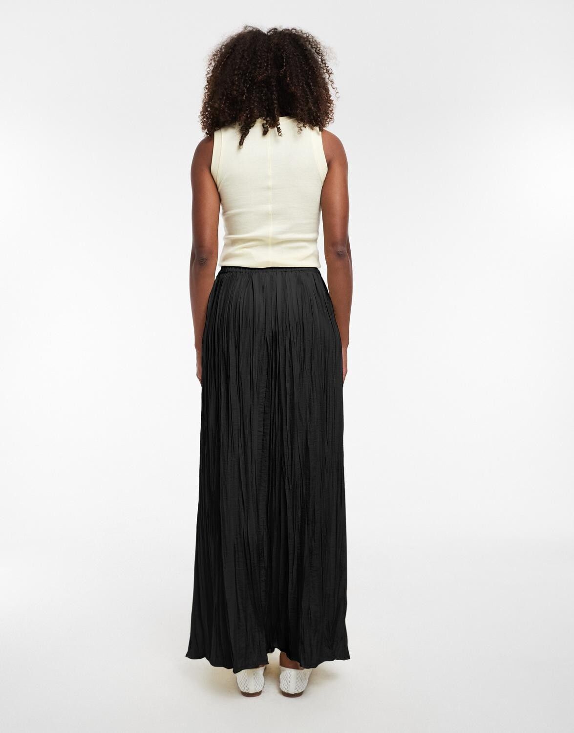 Tsthea Hr Waist Crinkle Maxi Skirt Wvn