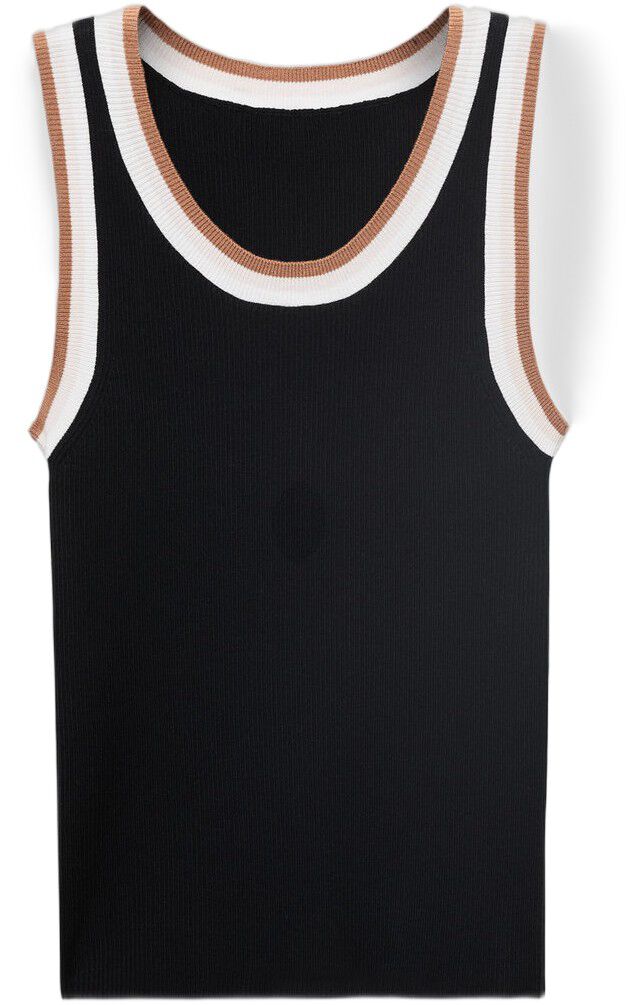 Knitted top with contrast details