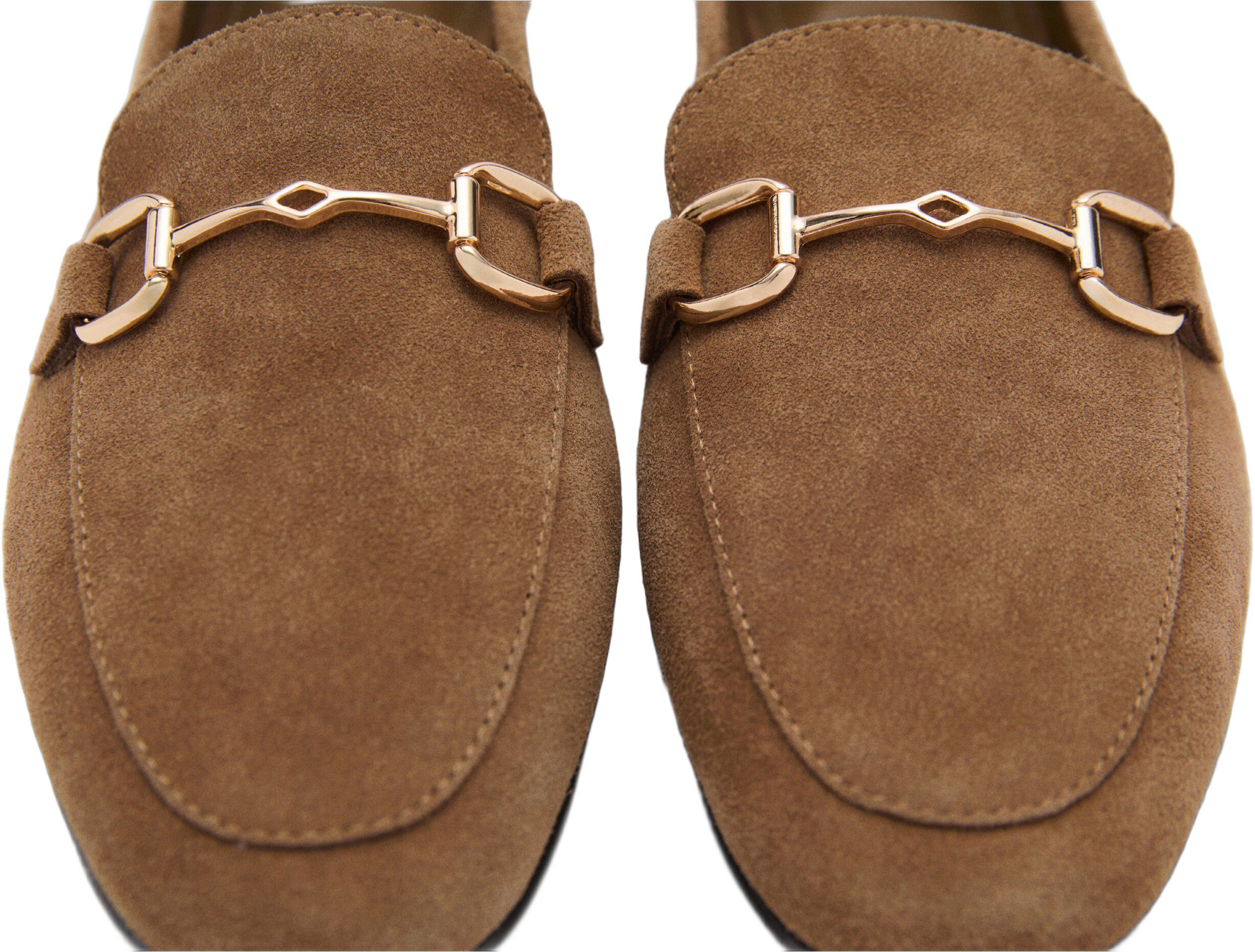 Suede moccasins with buckle
