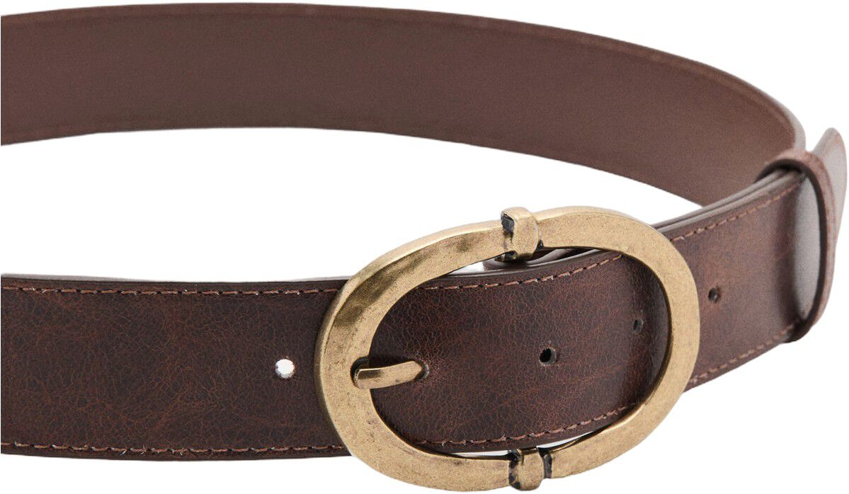 Textured metal buckle belt