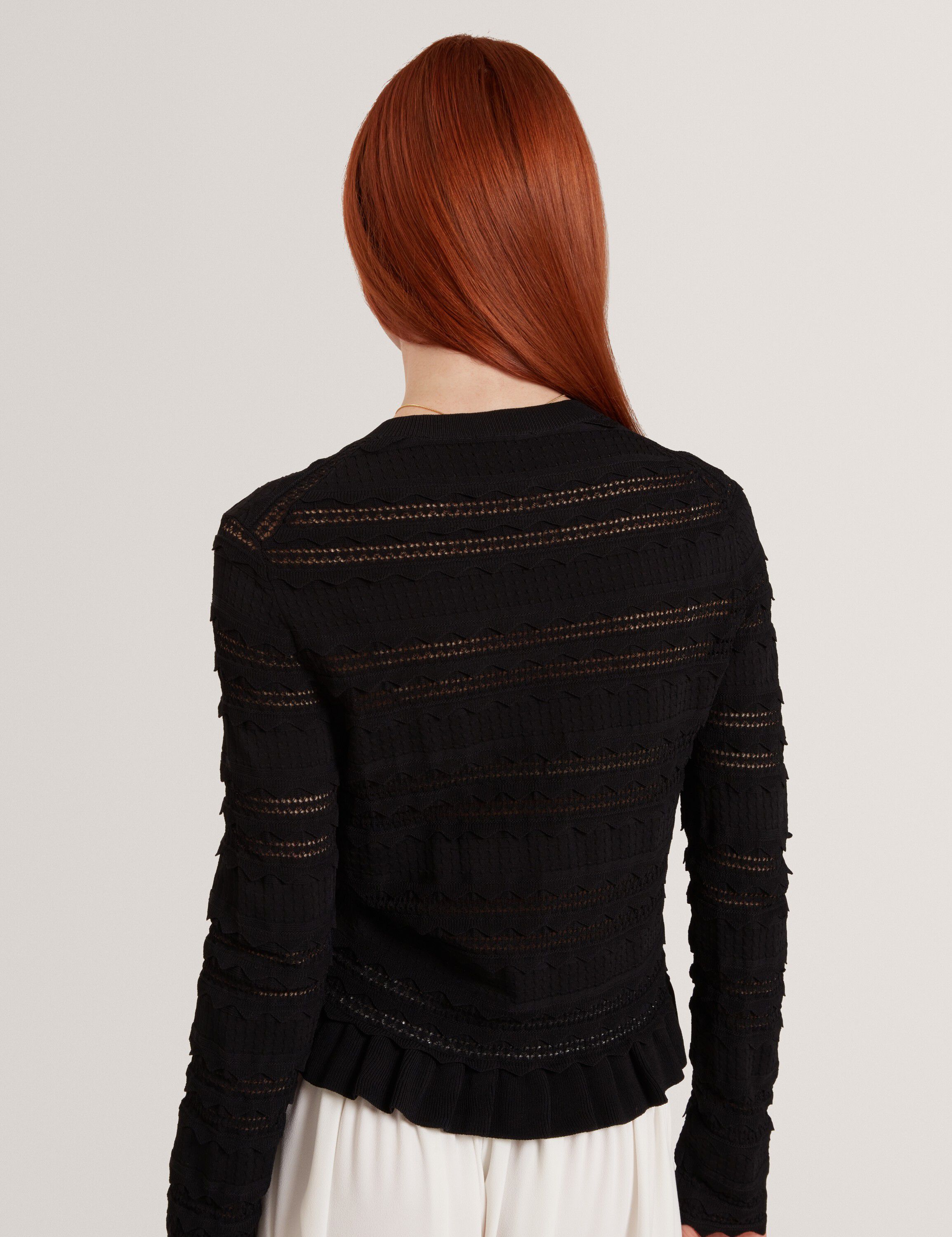 AVRIA Knitted Cardigan With Frill D