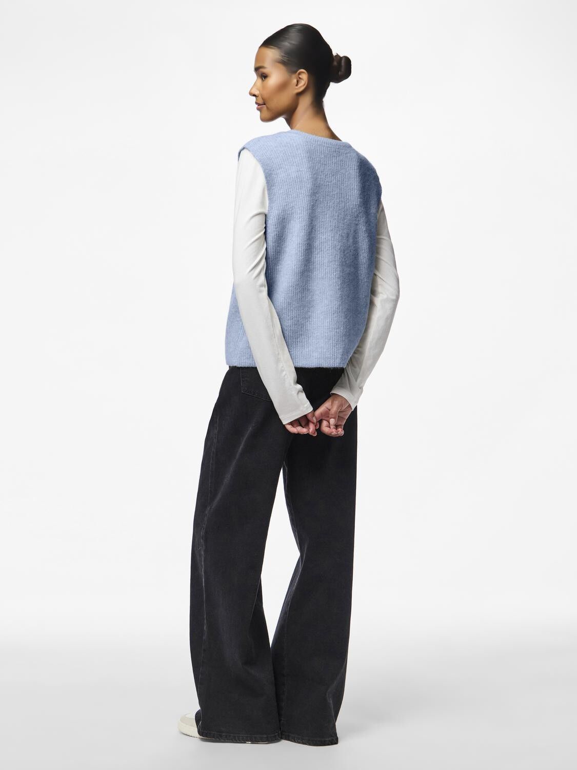 PCSILLY SL REV TIE VEST KNIT NOOS B