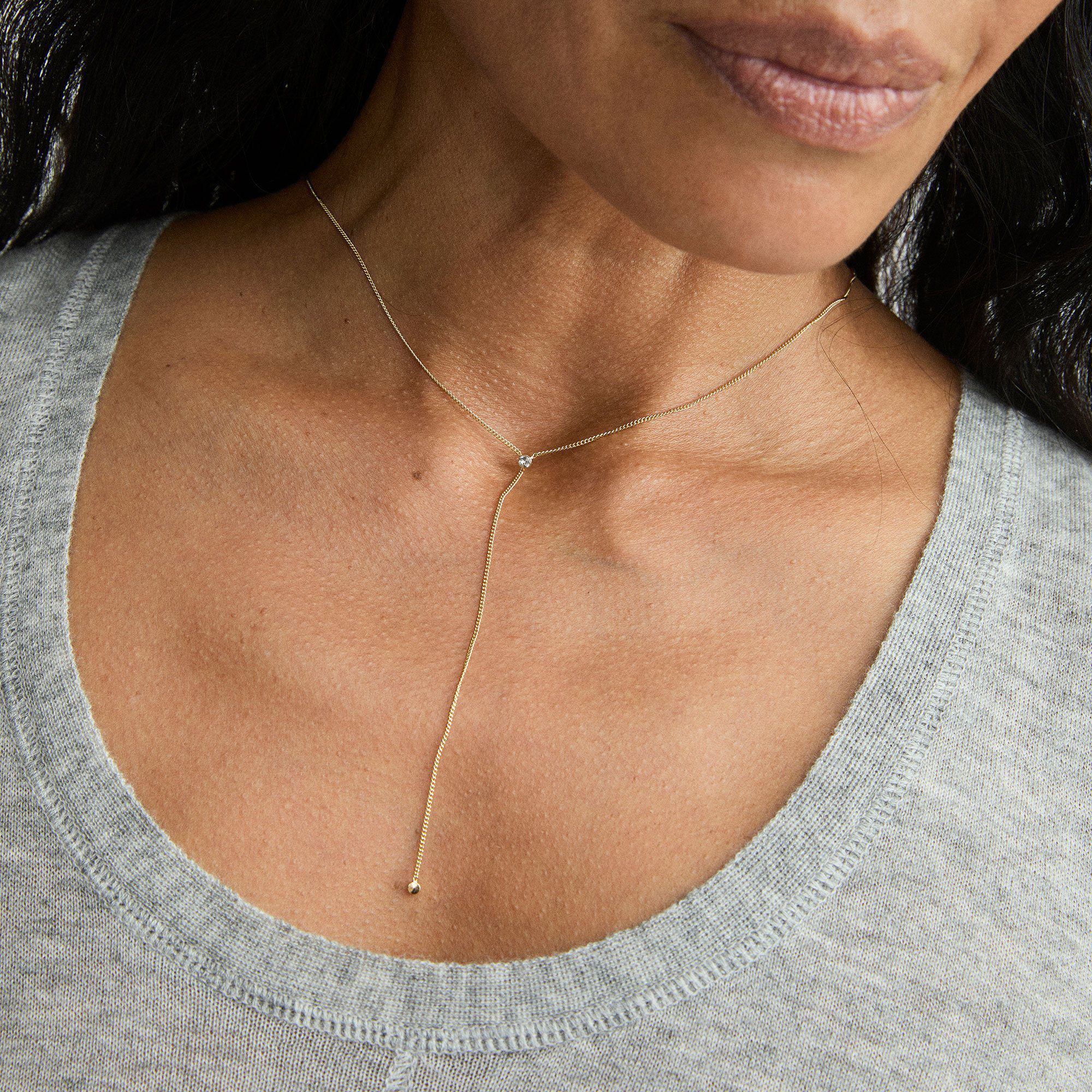LUMI Y-necklace gold-plated