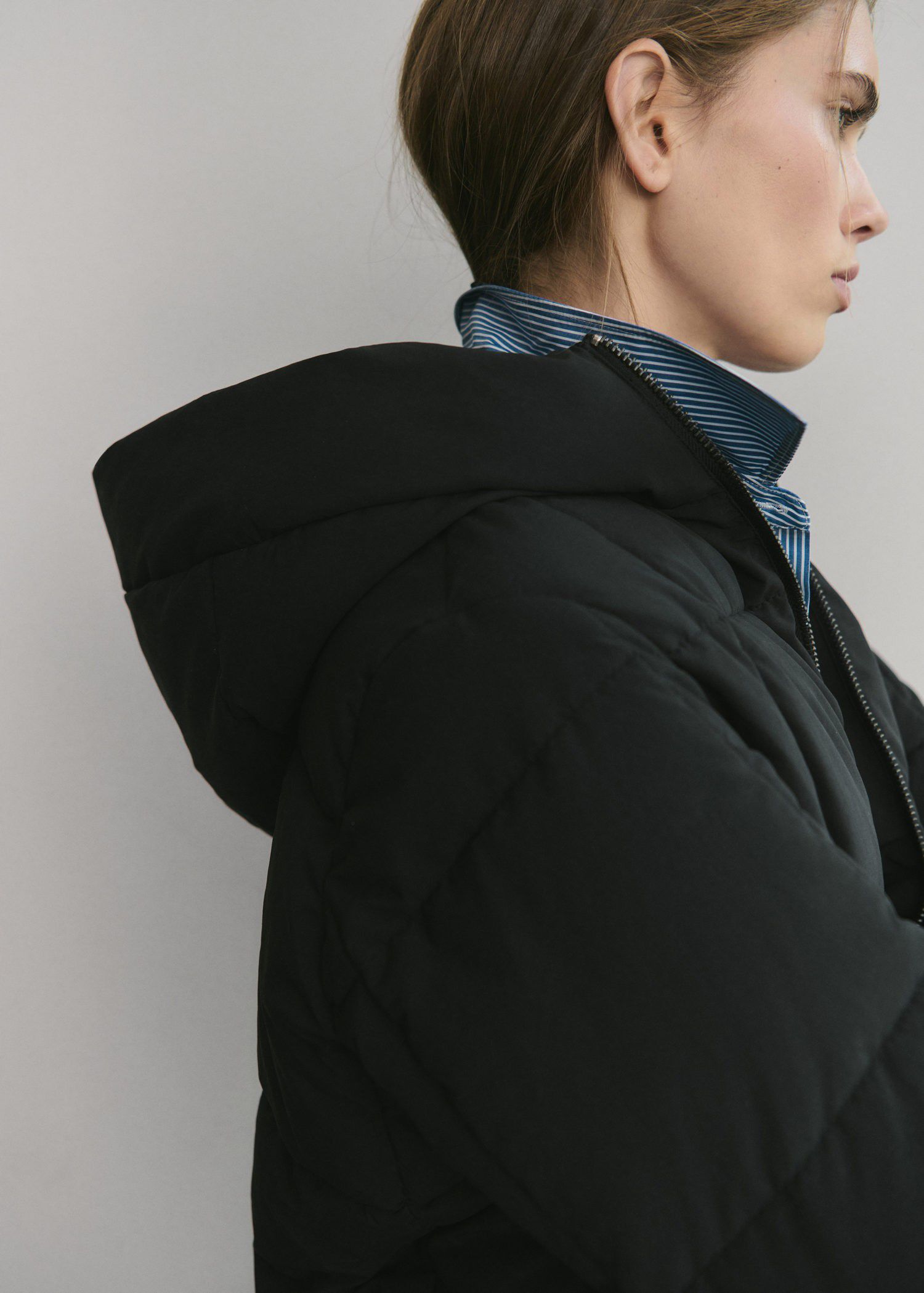 Hood puffer coat