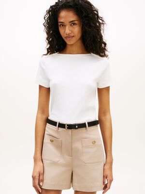 GOLD BUTTON SLIM SS TEE