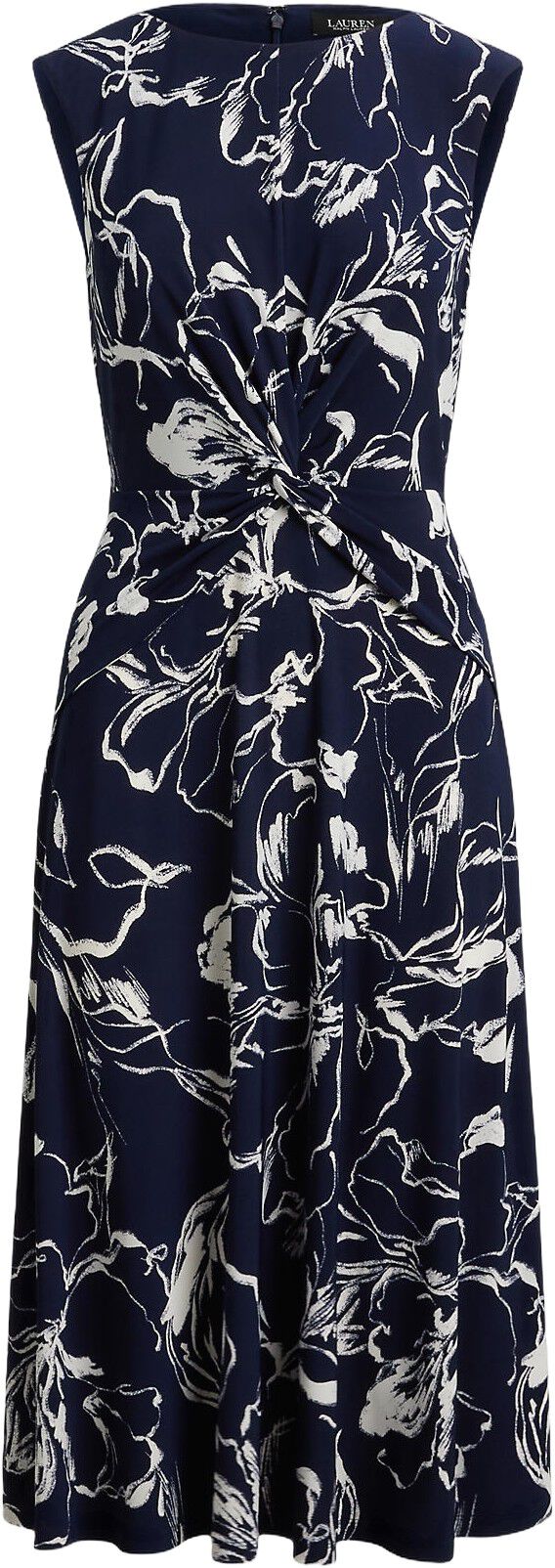 Floral Twist-Front Jersey Dress