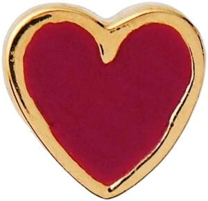Petit Love Heart Burgundy Ørering - Forgyldt