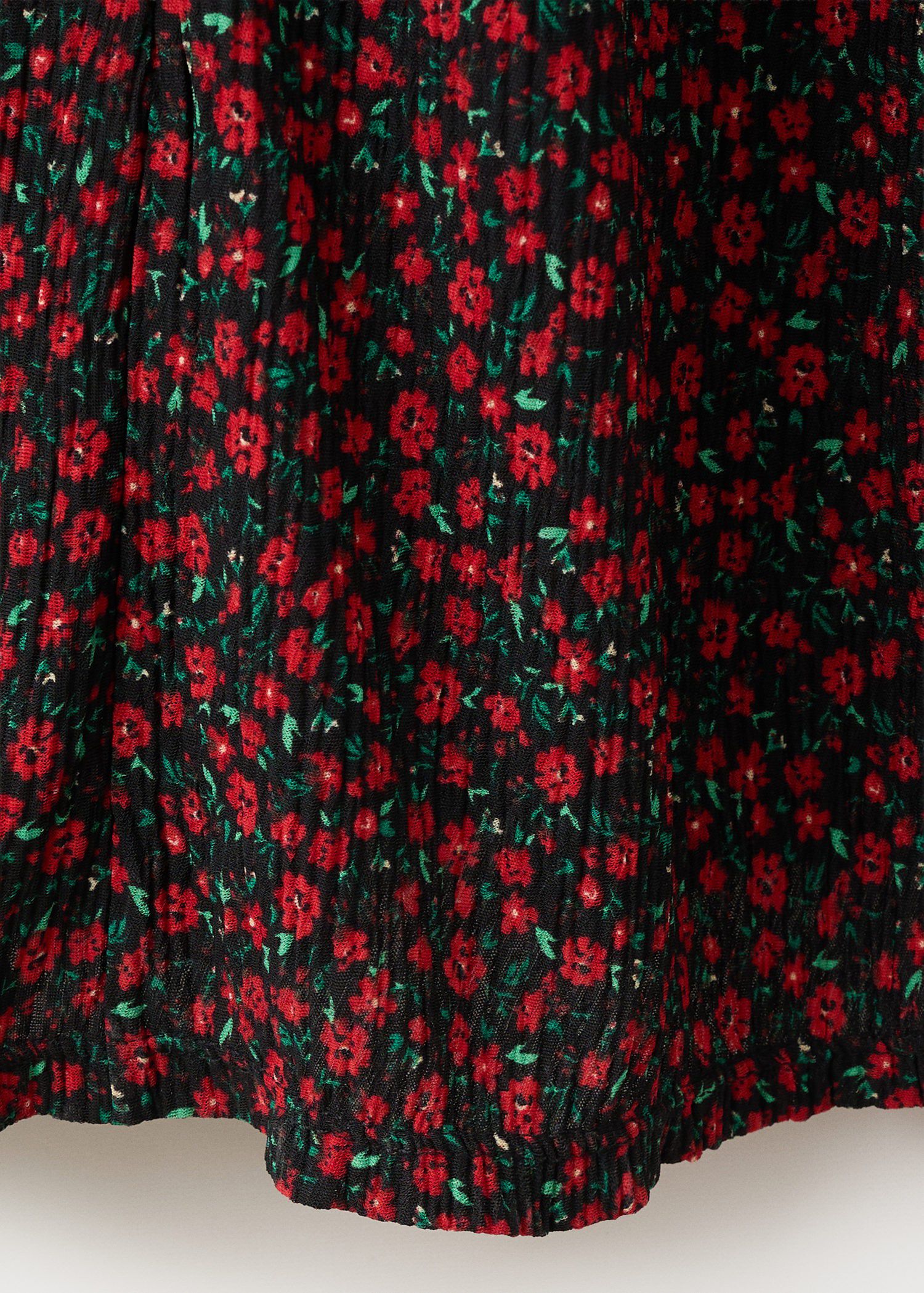 Floral midi-dress with gathered nec