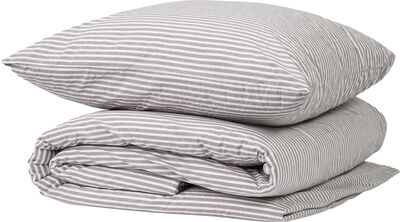 Big stripe washed percale brown/white