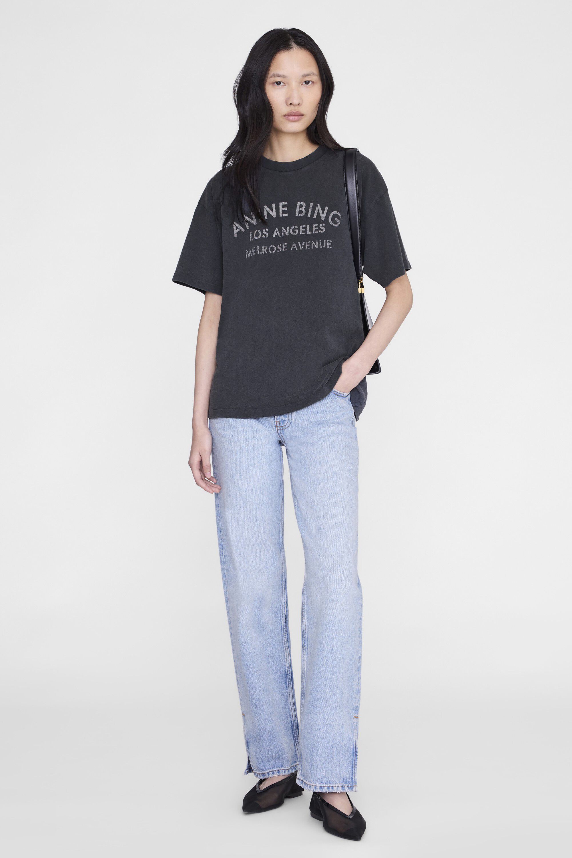 CADE TEE MELROSE STENCIL - WASHED BLACK