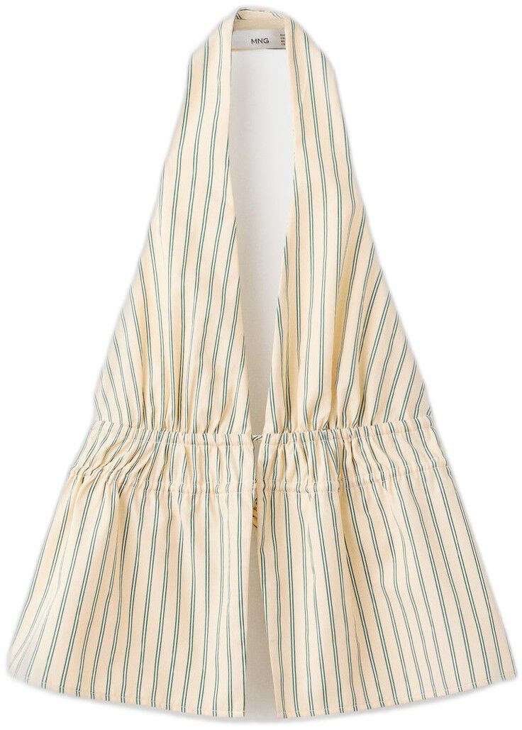 Striped halter-neck top