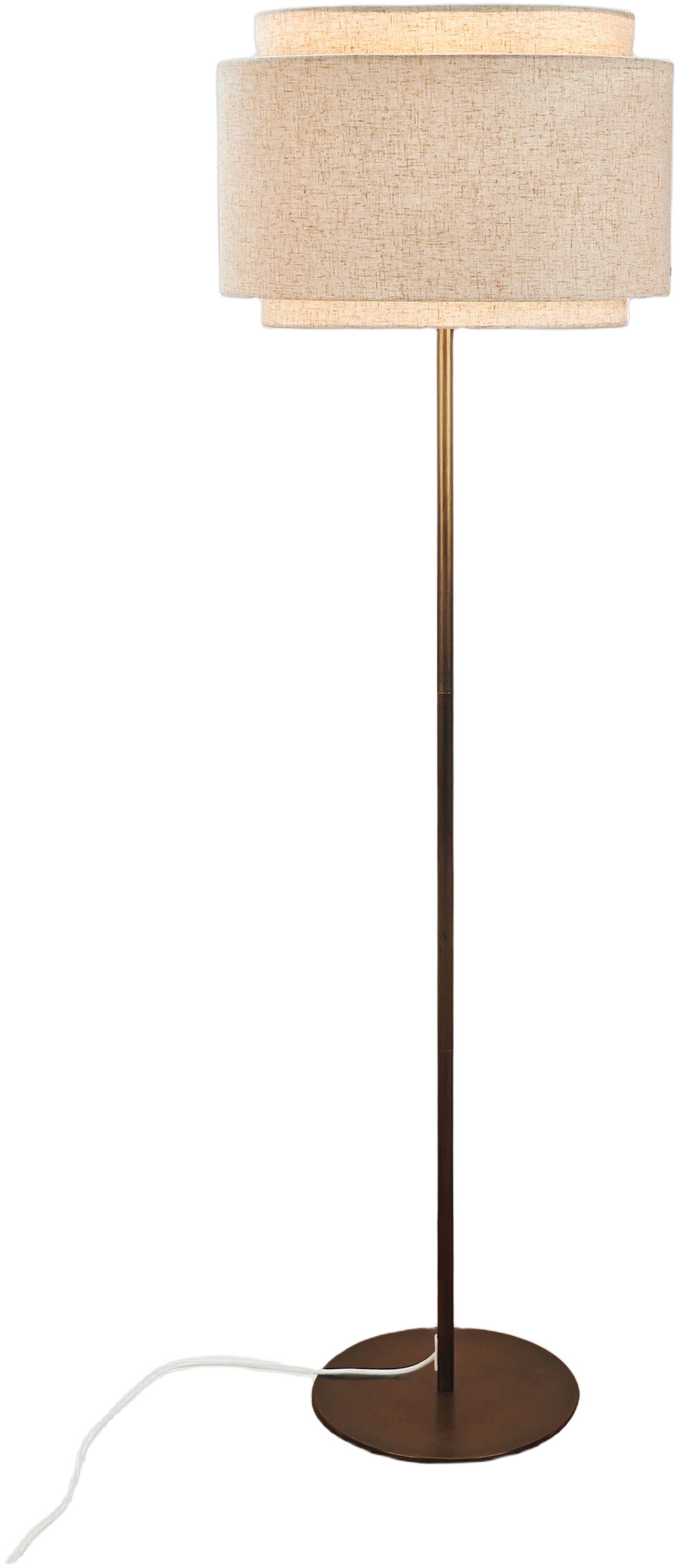 TAKAI FLOOR E27 BRUNISH BRASS BEIGE SHADE