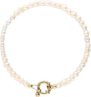 Freshwater pearl beaded bracelet with lock