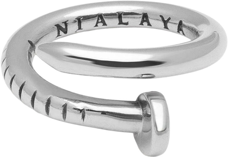 Men's Stainless Steel Nail Ring with Dorje Engraving