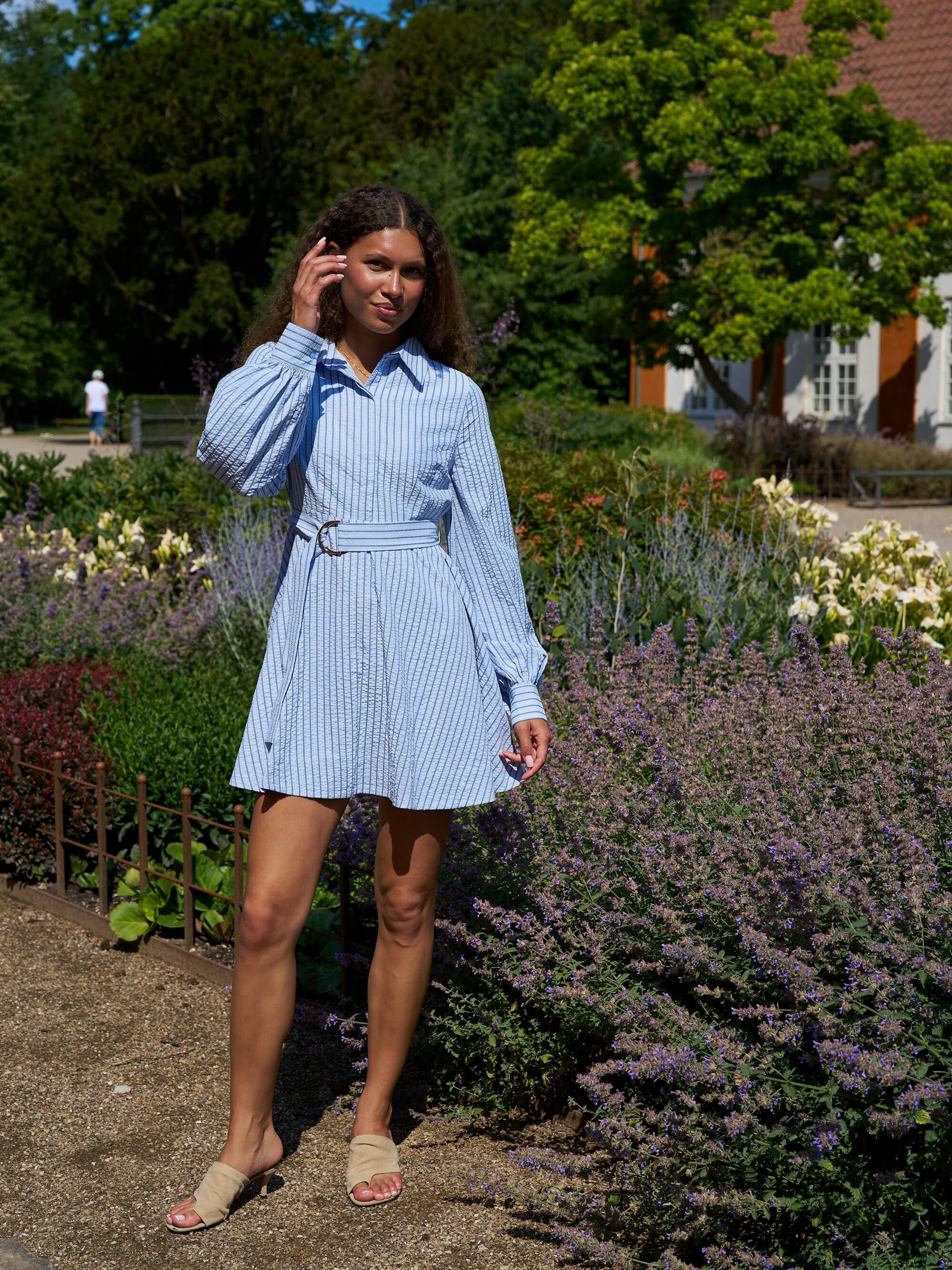 Felice Striped Crepe Dress