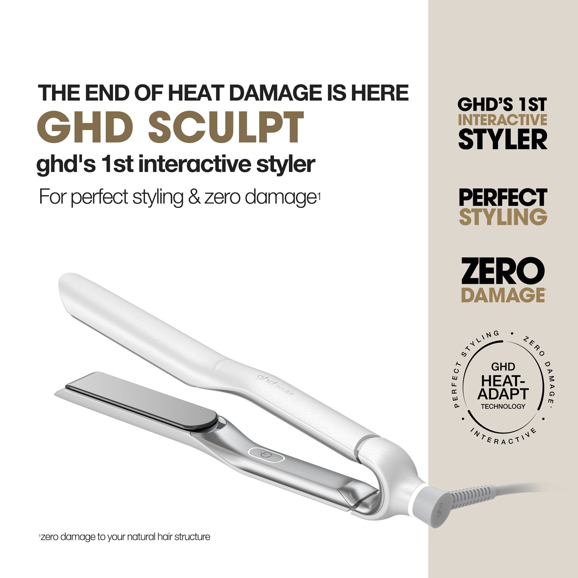ghd Sculpt Interactive Hair Straightener - White