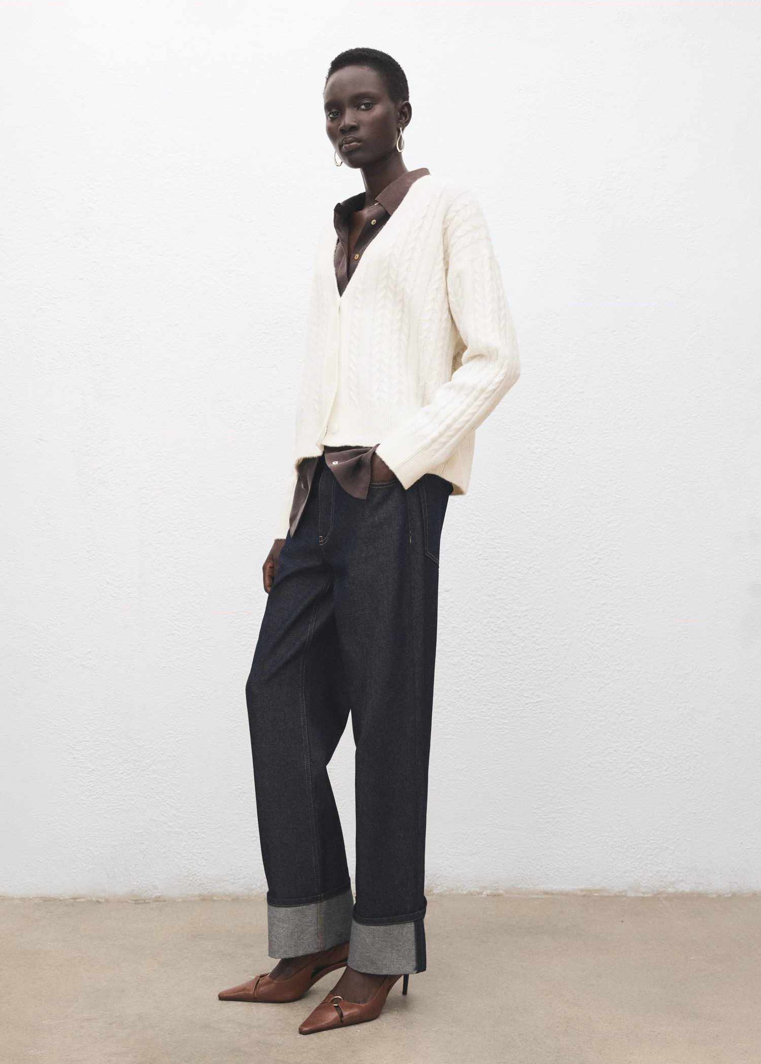 Knitted braided cardigan