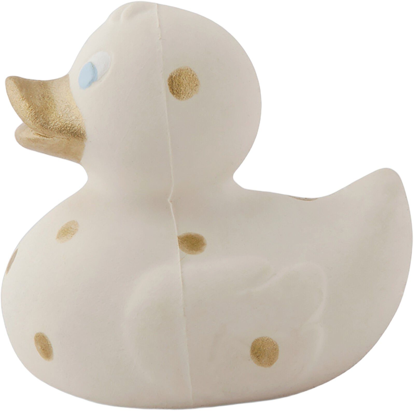 Oli & Carol - Lille Badeand - Hvid m. guld prikker 8cm.