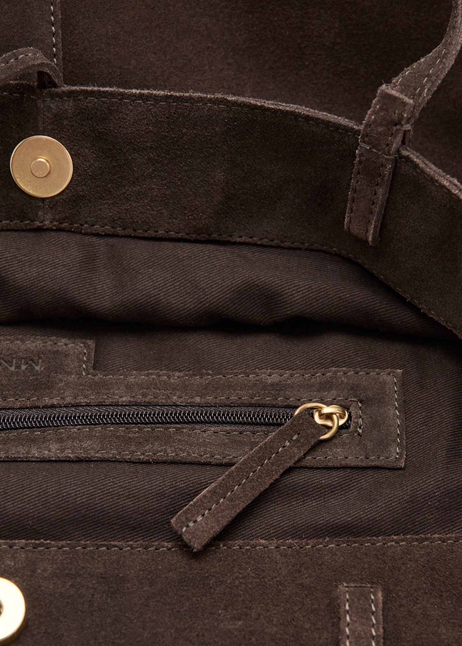 Suede leather shopper bag