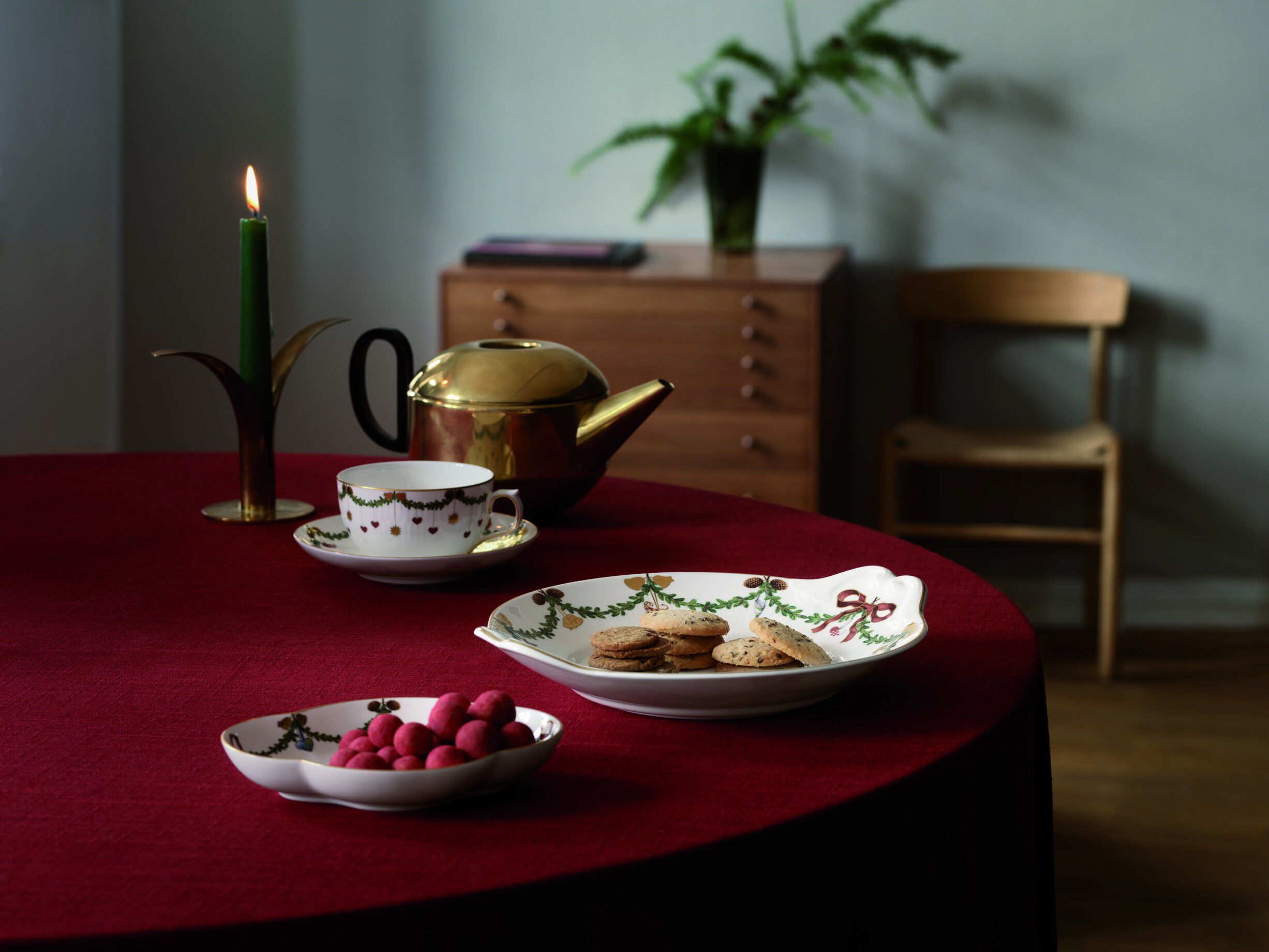 Stjerne Riflet jul fad 17,5cm