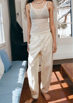 100% cotton trousers with embroider