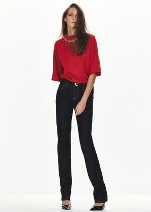 Fine-knit roll-neck jumper