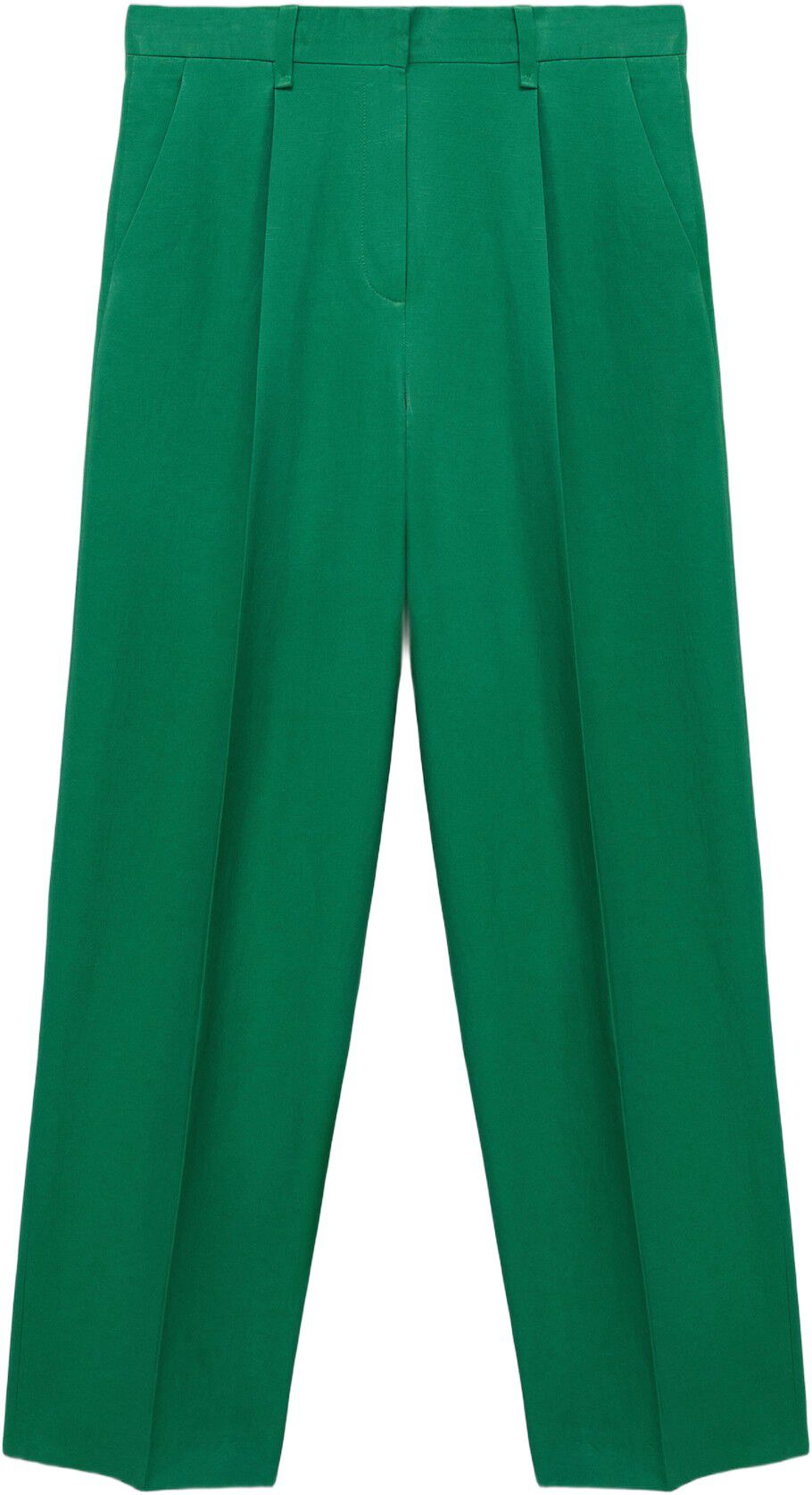 Straight-fit linen-blend suit trous